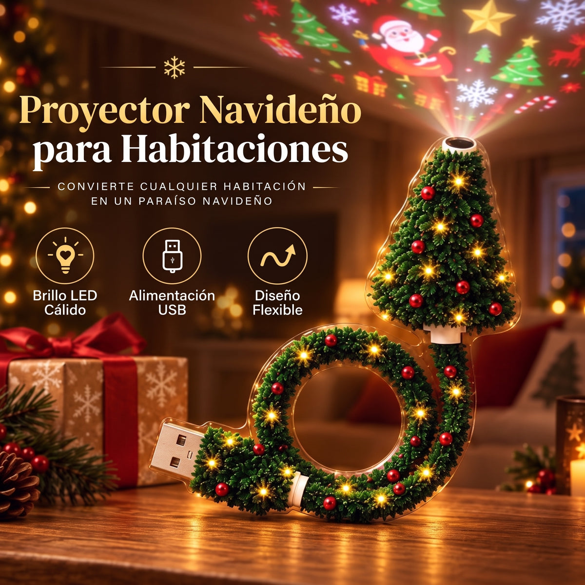 Proyector Navideño USB